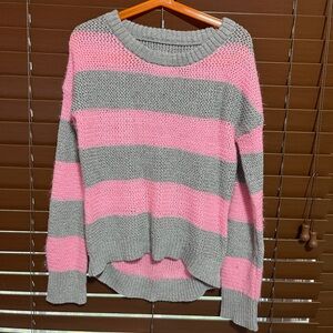Justice girls sweater pink silver size 10